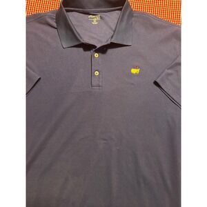 Masters Tech Mens Polo Shirt XXL Navy Blue Golf Masters Logo Short Sleeve